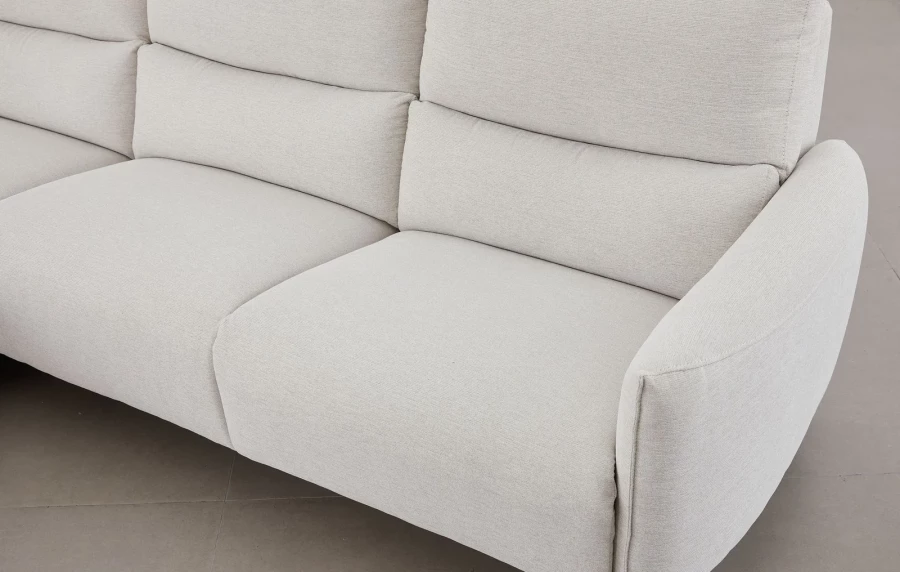 Kulmasohva divaanilla ja sähköreclinerillä 272 cm, divaani oikealla, vaalea harmaa Milo Cloud, Cheers 51726BM