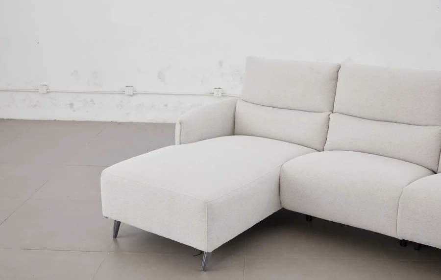 Kulmasohva divaanilla ja sähköreclinerillä 272 cm, divaani oikealla, vaalea harmaa Milo Cloud, Cheers 51726BM