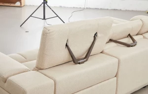 Kulmasohva divaanilla ja sähköreclinerillä 286 cm, divaani vasemmalla, vaalea Montego Oat, Cheers 51707M