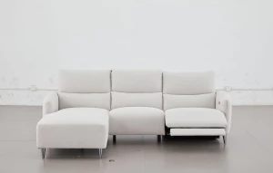 Kulmasohva divaanilla ja sähköreclinerillä 272 cm, divaani vasemmalla, vaalea harmaa Milo Cloud, Cheers 51726BM