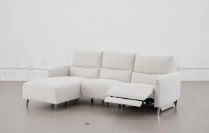 Kulmasohva divaanilla ja sähköreclinerillä 272 cm, divaani oikealla, vaalea harmaa Milo Cloud, Cheers 51726BM