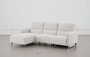 Kulmasohva divaanilla ja sähköreclinerillä 272 cm, divaani oikealla, vaalea harmaa Milo Cloud, Cheers 51726BM