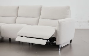 Kulmasohva divaanilla ja sähköreclinerillä 272 cm, divaani oikealla, vaalea harmaa Milo Cloud, Cheers 51726BM