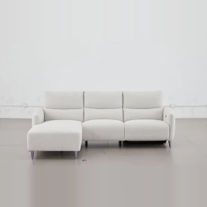 Kulmasohva divaanilla ja sähköreclinerillä 272 cm, divaani oikealla, vaalea harmaa Milo Cloud, Cheers 51726BM